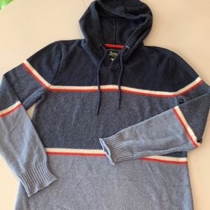 Men’s blue sweater hoodie worn only once, purchased on stitch fix.